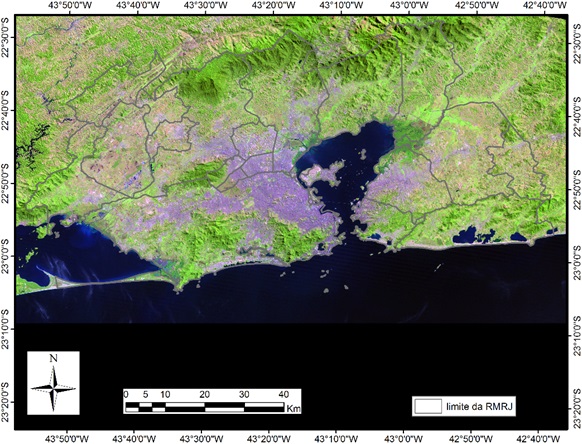 Recorte da Região Metropolitana do Rio de Janeiro na Imagem LANDSAT